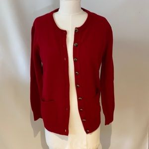 Woolovers dark red cardigan